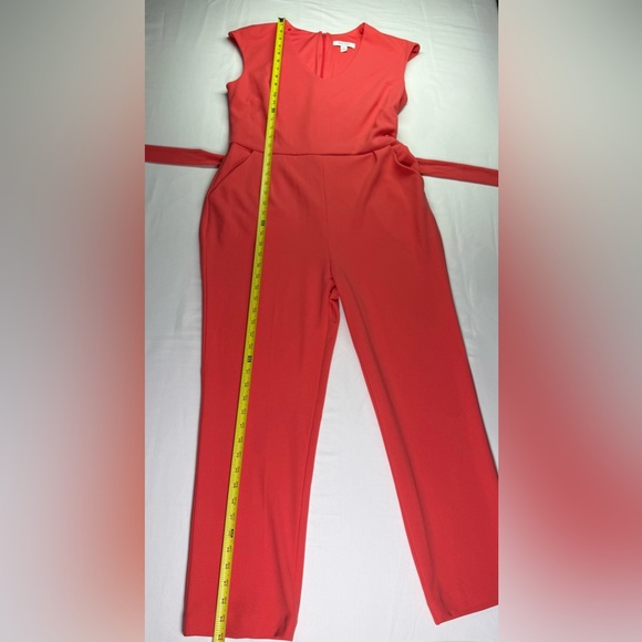 Nine West Coral Wide Leg Jumpsuit with Belt Size 10 - Picture 11 of 13
